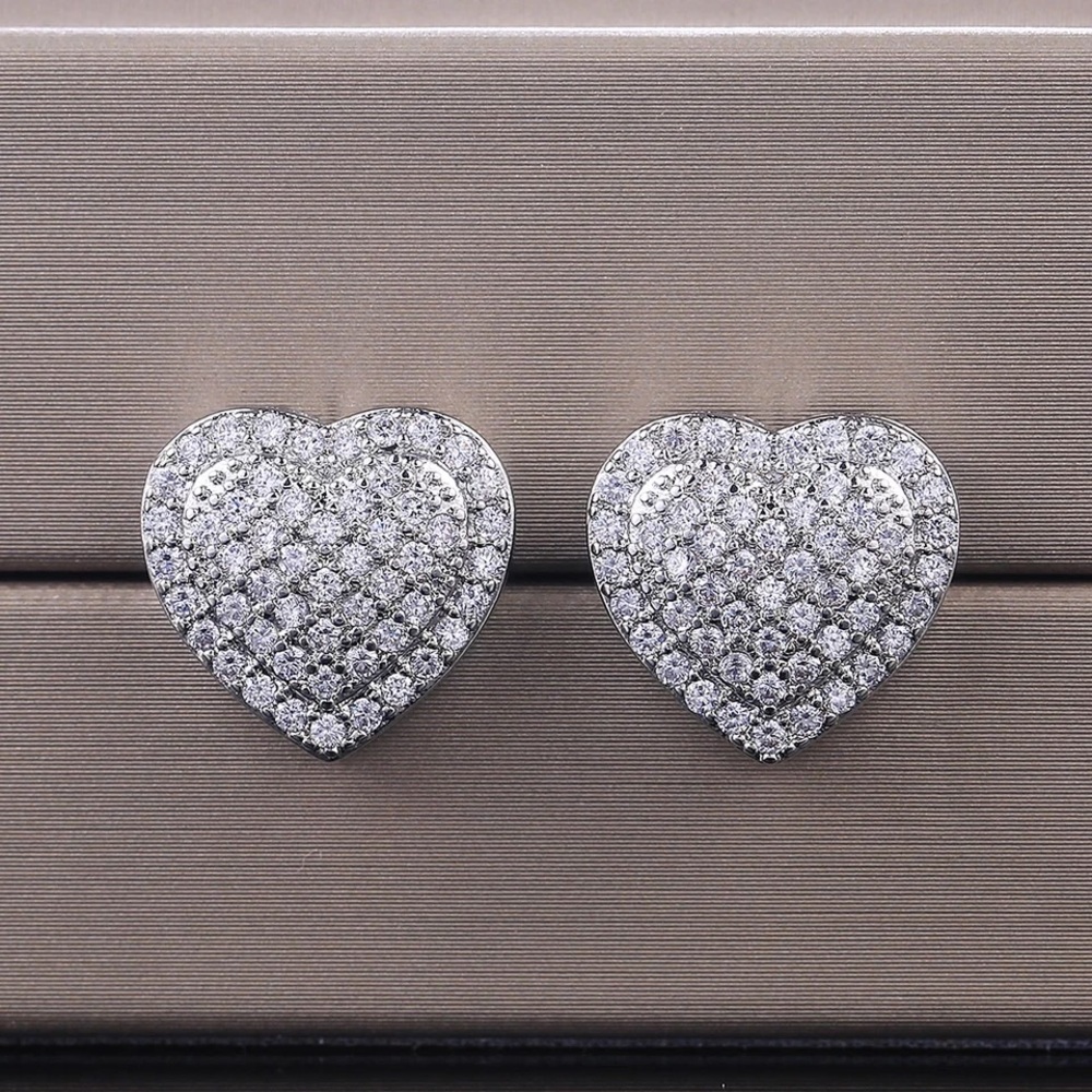 Love 2ct 18 kt white gold diamond stud ear… - Picture 2 of 6